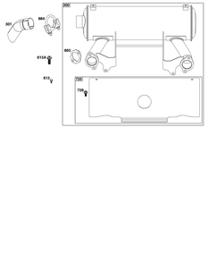 Exhaust Group Diagram and Parts List for 61E377-0156-J1 400000 - 699999 Briggs and Stratton Engine
